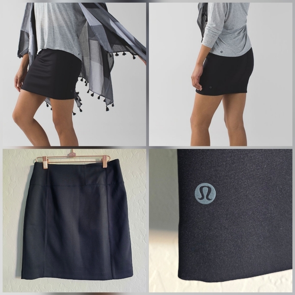 lululemon athletica Dresses & Skirts - Lululemon &go Cityfarer Black Skirt Size 8